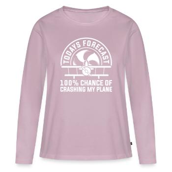 Modellflugzeug Modellflieger Crashing My Plane - Frauen Premium Bio Langarmshirt - Altrosa - Vorne - Julia (174cm)