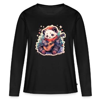 Panda Panda Ours Panda Bébé Pandas Panda Animal - T-shirt manches longues Premium bio Femme - noir - Devant - Julia (174cm)