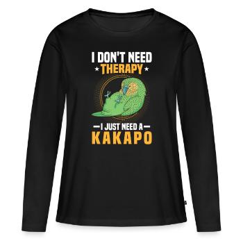 Juste besoin de perroquet kakapo incapable de voler - T-shirt manches longues Premium bio Femme - noir - Devant - Julia (174cm)