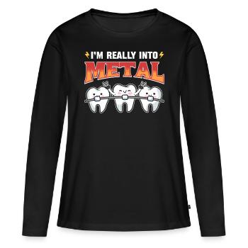 Ich bin wirklich in Metall Kieferorthopäden - Frauen Premium Bio Langarmshirt - Schwarz - Vorne - Julia (174cm)