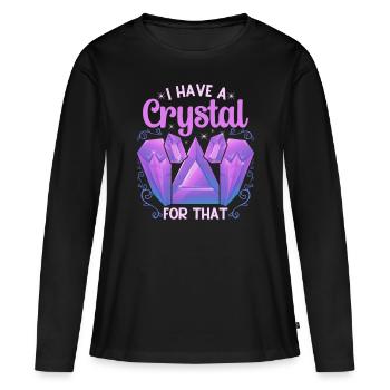 Cristaux de guérisseur de cristal J’ai un cristal pour ça - T-shirt manches longues Premium bio Femme - noir - Devant - Julia (174cm)