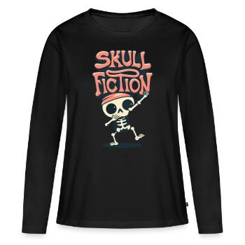 Totenkopf Skull Fiction Totenschädel - T-shirt manches longues Premium bio Femme - noir - Devant - Julia (174cm)