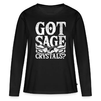 Les cristaux de guérisseur de cristal ont des cristaux de sauge? - T-shirt manches longues Premium bio Femme - noir - Devant - Julia (174cm)
