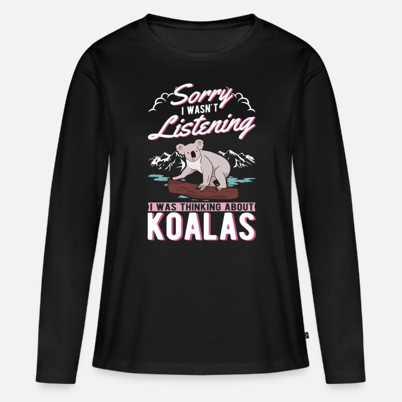 Koala Geschenk Koalabär - Frauen Premium Bio Langarmshirt - Schwarz