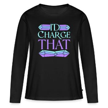Cristaux de guérisseur de cristal Je facturerais ça - T-shirt manches longues Premium bio Femme - noir - Devant - Julia (174cm)