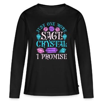 Cristal de guérisseur Cristaux Cristal de sauge - T-shirt manches longues Premium bio Femme - noir - Devant - Julia (174cm)
