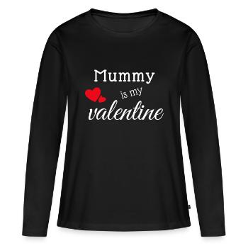 Maman est ma Saint-Valentin drôle d’amour avec maman - T-shirt manches longues Premium bio Femme - noir - Devant - Julia (174cm)