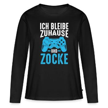 Zocker Zocken Gamer - Frauen Premium Bio Langarmshirt - Schwarz - Vorne - Julia (174cm)