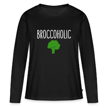 Broccoholic, funny vegan - Women's Premium Organic Long Sleeve Shirt - black - Front - Julia (174cm)