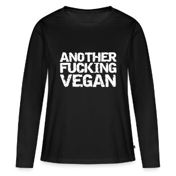 Funny Vintage Vegan Quote - Women's Premium Organic Long Sleeve Shirt - black - Front - Julia (174cm)