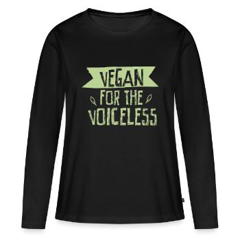 Vegan for the Voiceless Save Animals - Women's Premium Organic Long Sleeve Shirt - black - Front - Julia (174cm)