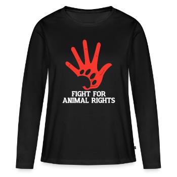 Fight For Animal Rights Vegan - Women's Premium Organic Long Sleeve Shirt - black - Front - Julia (174cm)