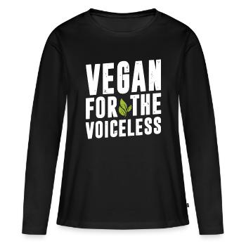 Vegan Veganism Vegetable - Vegan For The Voiceless - Women's Premium Organic Long Sleeve Shirt - black - Front - Julia (174cm)