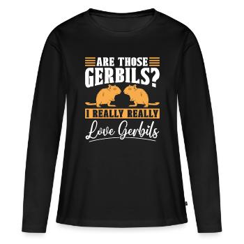Gerbil Are Those Gerbils I Really Really Animals - Women's Premium Organic Long Sleeve Shirt - black - Front - Julia (174cm)