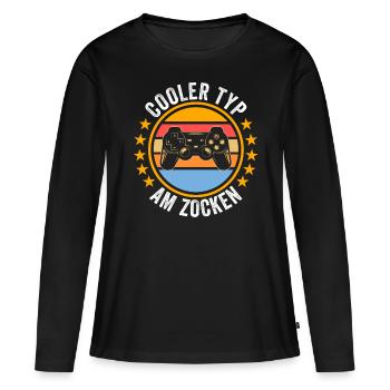 Zocker Zocken Gamer - Frauen Premium Bio Langarmshirt - Schwarz - Vorne - Julia (174cm)