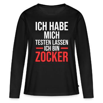 Zocker Zocken Gamer - Frauen Premium Bio Langarmshirt - Schwarz - Vorne - Julia (174cm)