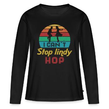 Lindy Hop Swing Tanzpaar Tänzer Swing Dance - Frauen Premium Bio Langarmshirt - Schwarz - Vorne - Julia (174cm)