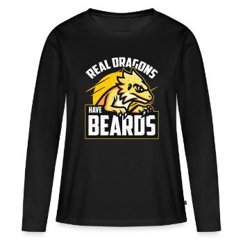 Bearded Dragon Real Dragons Have Beards Lizards - Frauen Premium Bio Langarmshirt - Schwarz - Vorne - Julia (174cm)