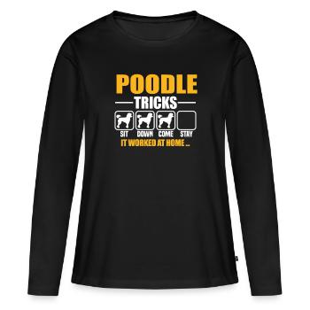 Poodle Tricks - Frauen Premium Bio Langarmshirt - Schwarz - Vorne - Julia (174cm)