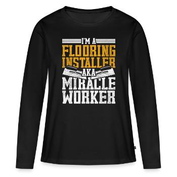 Floor layers, tilers, screed layers - Women's Premium Organic Long Sleeve Shirt - black - Front - Julia (174cm)