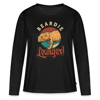 Bearded Dragon Beardie Lounger Herpetology Lizard - Frauen Premium Bio Langarmshirt - Schwarz - Vorne - Julia (174cm)