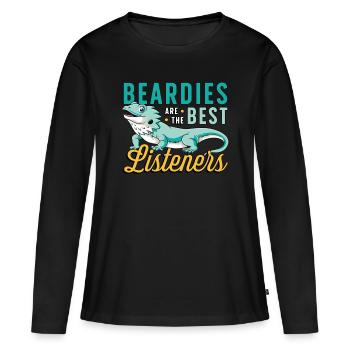 Bearded Dragon Beardies Are The Best Dragon Head - Frauen Premium Bio Langarmshirt - Schwarz - Vorne - Julia (174cm)