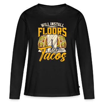 Floor layers, tilers, screed layers - Women's Premium Organic Long Sleeve Shirt - black - Front - Julia (174cm)