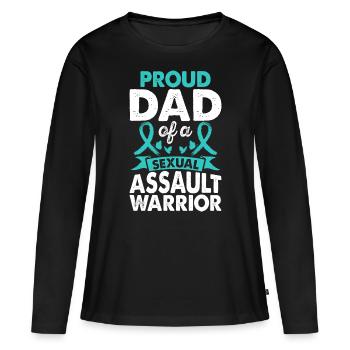 Père de l’agression sexuelle Warrior Awareness - T-shirt manches longues Premium bio Femme - noir - Devant - Julia (174cm)