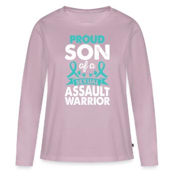 Son of sexual assault Warrior Awareness - Women's Premium Organic Long Sleeve Shirt - dusky pink - Front - Julia (174cm)