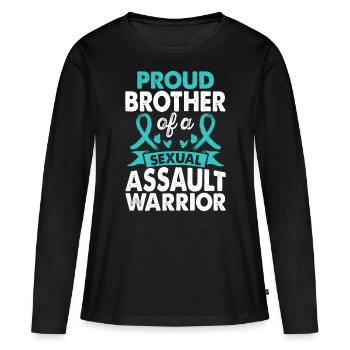 Frère de Sexual Assault Warrior Awareness - T-shirt manches longues Premium bio Femme - noir - Devant - Julia (174cm)