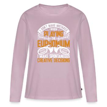 Euphonium Euphoniste - T-shirt manches longues Premium bio Femme - rose poudré - Devant - Julia (174cm)