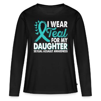 Portez du sarcelle pour le Mois de la conscience - T-shirt manches longues Premium bio Femme - noir - Devant - Julia (174cm)