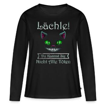 Lächle Du Kannst Sie Nicht Alle Töten - Frauen Premium Bio Langarmshirt - Schwarz - Vorne - Julia (174cm)