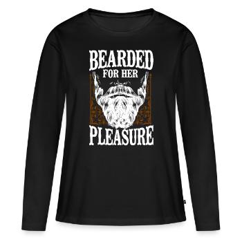Beard Lover Bearded Man Bearded - Women's Premium Organic Long Sleeve Shirt - black - Front - Julia (174cm)