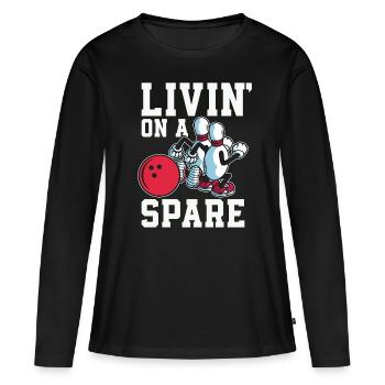 Alley Bowling Livin' On A Spare Bowling League - T-shirt manches longues Premium bio Femme - noir - Devant - Julia (174cm)
