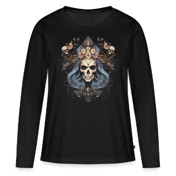Esthétique gothique gothique - T-shirt manches longues Premium bio Femme - noir - Devant - Julia (174cm)
