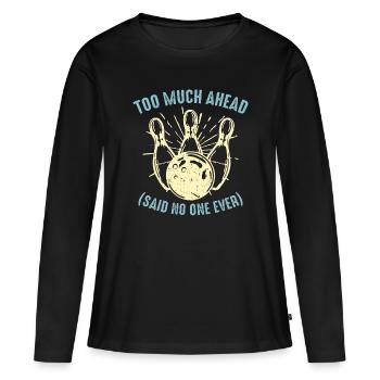 Alley Bowling Trop Joueur de la Ligue de Bowling en tête - T-shirt manches longues Premium bio Femme - noir - Devant - Julia (174cm)