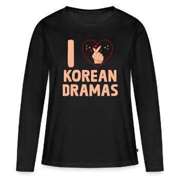 K-drama amanti Corea del Sud Dramma coreano - Maglia a maniche lunghe ecologica premium da donna - nero - Fronte - Julia (174cm)