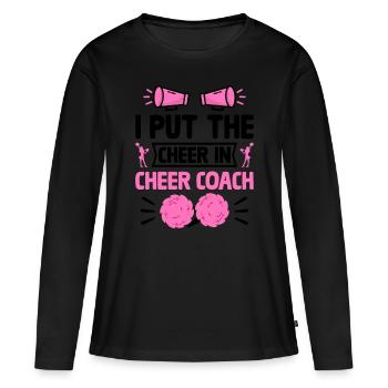 Cheerleading Coach Cheer Coach Cheerleader Cheer T - Frauen Premium Bio Langarmshirt - Schwarz - Vorne - Julia (174cm)