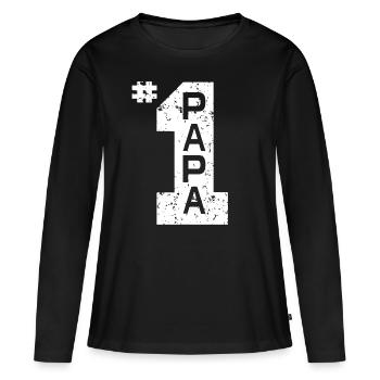 Papa numéro un 1 Grand-père Fête des pères - T-shirt manches longues Premium bio Femme - noir - Devant - Julia (174cm)