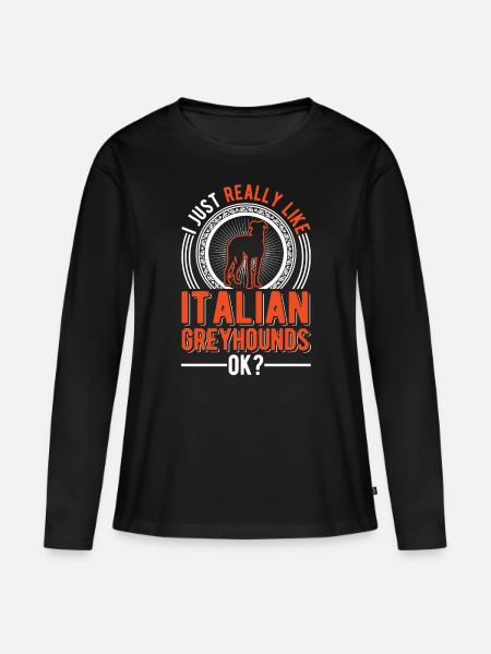 Italienischer Windhund Geschenk - Frauen Premium Bio Langarmshirt - Schwarz