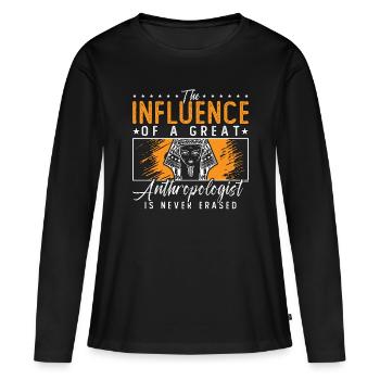 Anthropologie L’influence d’une grande préhistoire - T-shirt manches longues Premium bio Femme - noir - Devant - Julia (174cm)