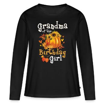 Grand-mère de la fille d’anniversaire - T-shirt manches longues Premium bio Femme - noir - Devant - Julia (174cm)
