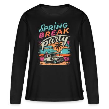 Spring Break Holiday Retro Vintage - T-shirt manches longues Premium bio Femme - noir - Devant - Julia (174cm)