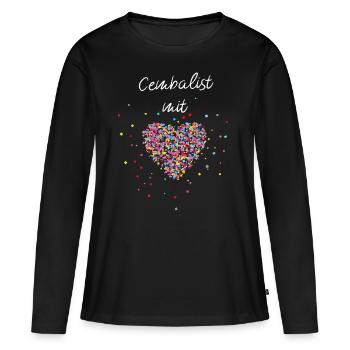 Cembalist mit Herz Cembalo Musiklehrer Musikschule - Frauen Premium Bio Langarmshirt - Schwarz - Vorne - Julia (174cm)
