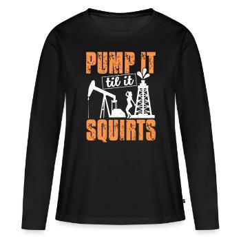 Un nouvel entrepreneur offre des cadeaux aux hommes femmes - T-shirt manches longues Premium bio Femme - noir - Devant - Julia (174cm)