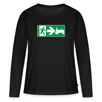 Conducteur de tracteur de sortie de secours - T-shirt manches longues Premium bio Femme - noir - Devant - Julia (174cm)