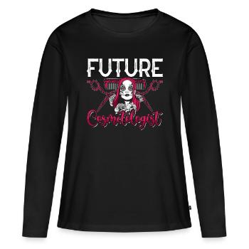 Future Cosmétologist Esthetician Beauty Services - T-shirt manches longues Premium bio Femme - noir - Devant - Julia (174cm)