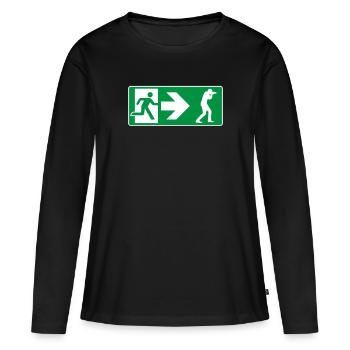 Photographe de sortie de secours - T-shirt manches longues Premium bio Femme - noir - Devant - Julia (174cm)