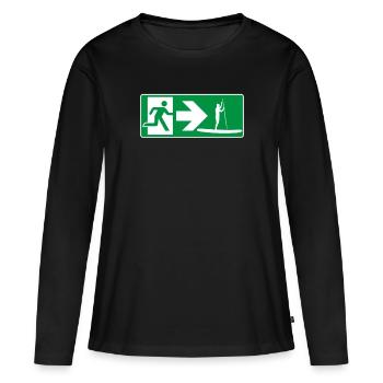 Sortie de secours Standup Paddle SUP - T-shirt manches longues Premium bio Femme - noir - Devant - Julia (174cm)
